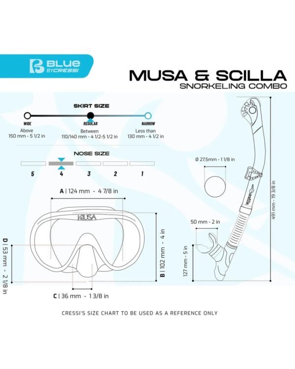 Combo Cressi Musa & Scilla Dry: Máscara y Snorkel (Negro / Negro) - Image 7